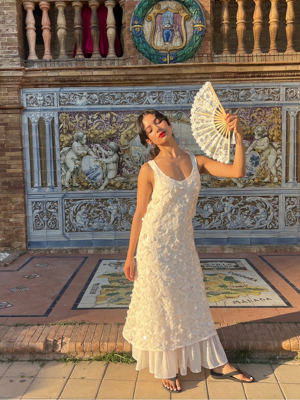 En Saison Emryn Sequin A-Line Bow Midi Dress